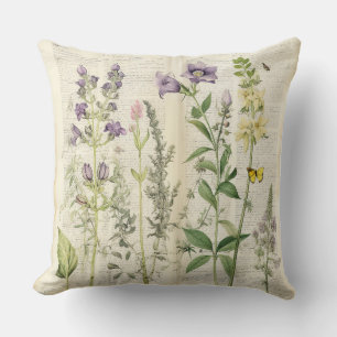 Oude bloemenprint kussen