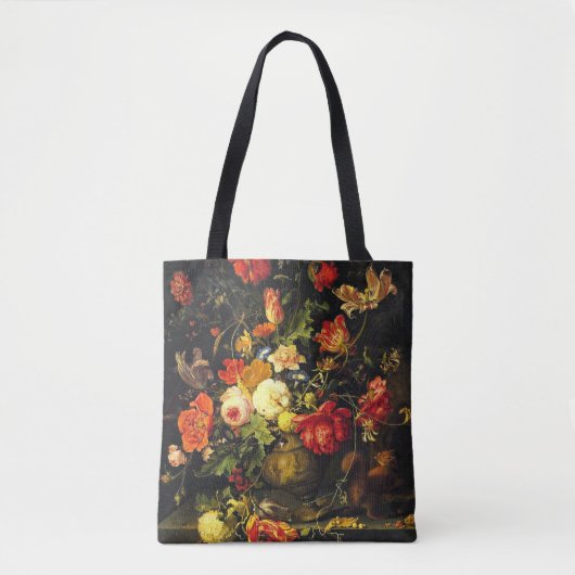 Oude bloemenprint tote bag (Voorkant)