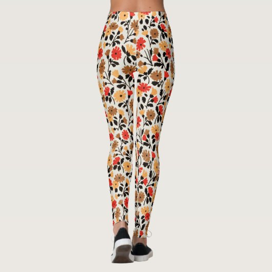 Oude bloemenschildering leggings (Achterkant)