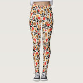 Oude bloemenschildering leggings (Voorkant)