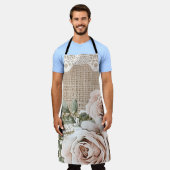 Oude bloemensluierschort schort (Gedragen)