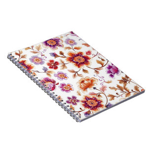 Oude bloemenspiral notebook Elegante botanische F Notitieboek