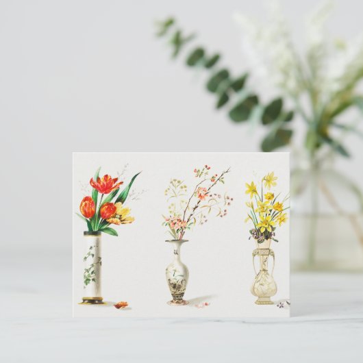Oude Bloemenvazen Briefkaart (Staand voorkant)