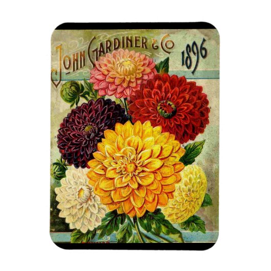 Oude bloemenzaadverpakking - flexi magneet (Verticaal)