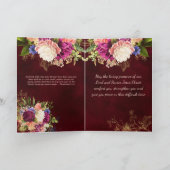 Oude bloemige botanische gouden accenten rouwbezoe kaart (Binnen)