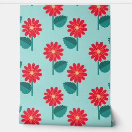 Oude bloemige decoratie met madeliefjespatroon voo behang