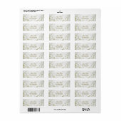 Oude bloemige groene trouw retouradres etiket (Full Sheet)