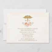 Oude Bloemige Medische Afstudeerceremonie Aankondiging (Achterkant)