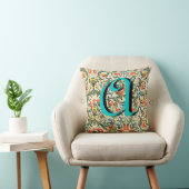 Oude bloemige monogramkussen kussen (Stoel)