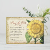 Oude Bloemige Zonnebloemen - Herfst Huwelijk Save The Date (Staand voorkant)