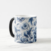 Oude bloemkeramiek mok | Blue & White Botanica (Voorkant links)