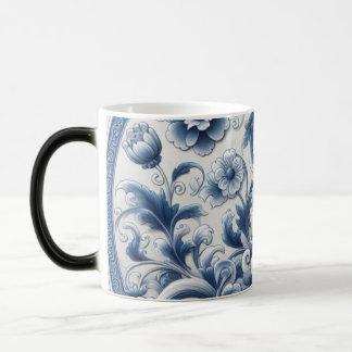 Oude bloemkeramiek mok | Blue & White Botanica