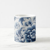 Oude bloemkeramiek mok | Blue & White Botanica (Center)