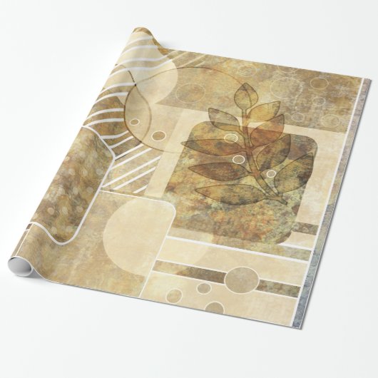 Oude bloemkool cadeaupapier (Uitgerold)