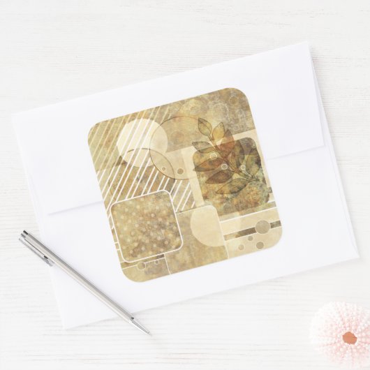 Oude bloemkool vierkante sticker (Envelop)