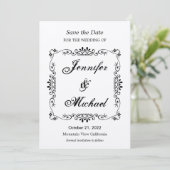 Oude Bloemmotief Bewaar de Datum Trouwkaart Save The Date (Staand voorkant)