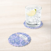 Oude bloemmotief blauwe paarse toile de jouy kartonnen onderzetters (Insitu)