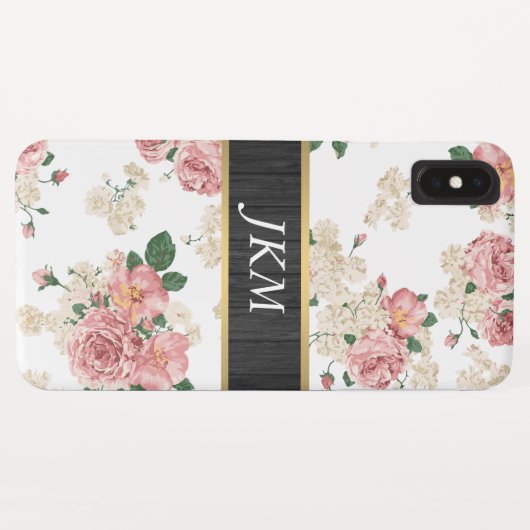 Oude Bloemmotief Case-Mate iPhone Case (Achterkant (horizontaal))