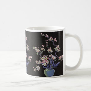 Oude bloemmotief, Kersenbloesem Bloemen in een Vaa Koffiemok