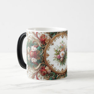 Oude bloemmotief kleurveranderende koffiemok magische mok