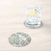 Oude bloemmotief lichtgrijze toile de jouy kartonnen onderzetters (Insitu)