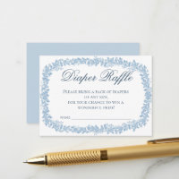 Oude bloemmotief lijst blauwe luier raffle