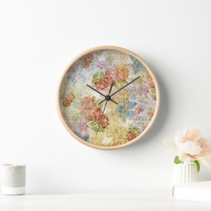 Oude bloemmotief met distressed-effect