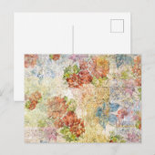 Oude bloemmotief met distressed-effect briefkaart (Voorkant / Achterkant)