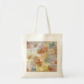 Oude bloemmotief met distressed-effect tote bag (Voorkant)