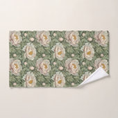 Oude bloemmotief met witte pioenrozen handdoek (Handdoek)