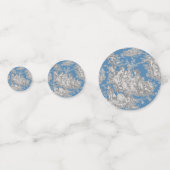 Oude bloemmotief turquoise toile de jouy douche confetti (Achterkanten)