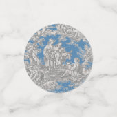 Oude bloemmotief turquoise toile de jouy douchegor confetti (Kleine voorkant)