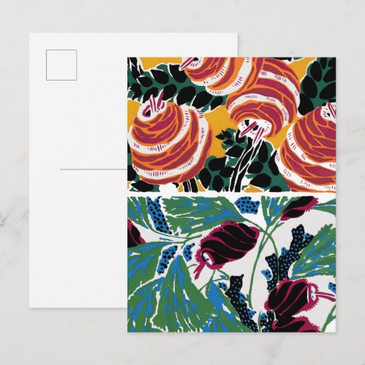 Oude bloempatronen III Klein Briefkaart (Voorkant / Achterkant)