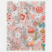 Oude bloempatroon fleece deken (Voorkant)