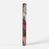 Oude bloempatroon met aangepaste naam iPhone 15 case (Rechterkant)