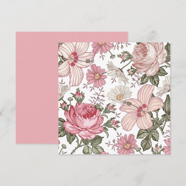 Oude bloempatroon met rozen (Voorkant / Achterkant)