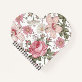 Oude bloempatroon met rozen notitieboek (Voorkant)
