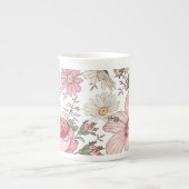 Oude bloempatroon met rozen porselein kop (Voorkant)