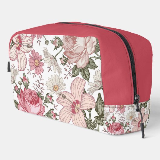 Oude bloempatroon met rozen toilettasje (Rechterhoek)
