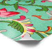 Oude bloempatroon, stijl van William Morris, Perfect Poster (Hoek)
