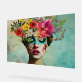 Oude bloemportret acryl bord (Hoek)