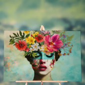 Oude bloemportret acryl bord (Neutraal)