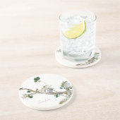 Oude Bloemrijke Aziatische Stijl Lithografie Naam Zandsteen Onderzetter (Zijkant)