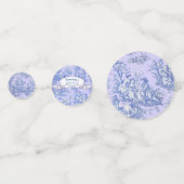 Oude bloemrijke blauwe paarse toile de jouy confetti (Voorkanten)