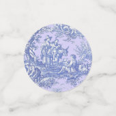 Oude bloemrijke blauwe paarse toile de jouy confetti (Kleine voorkant)