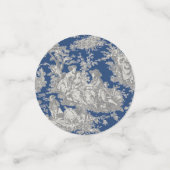 Oude bloemrijke donkerblauwe toile de jouy douche confetti (Kleine voorkant)