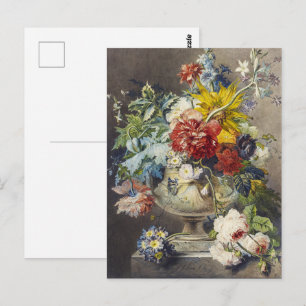 Oude Bloemrijke Elegante Schilderij van een Botani Briefkaart