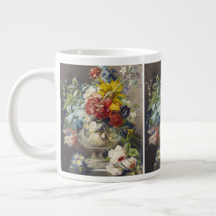 Oude Bloemrijke Elegante Schilderij van een Botani Grote Koffiekop