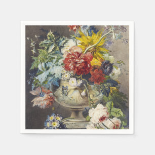 Oude Bloemrijke Elegante Schilderij van een Botani Servet