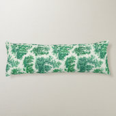 Oude bloemrijke groene toile jouy lichaamskussen (Achterkant)